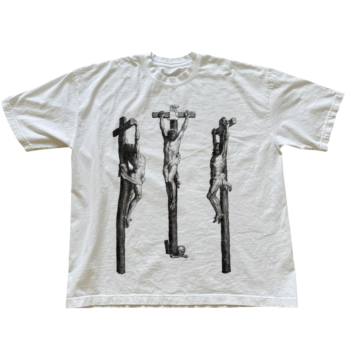 Hallowed Heart Fear God Tee, Calvary three crosses Christian streetwear