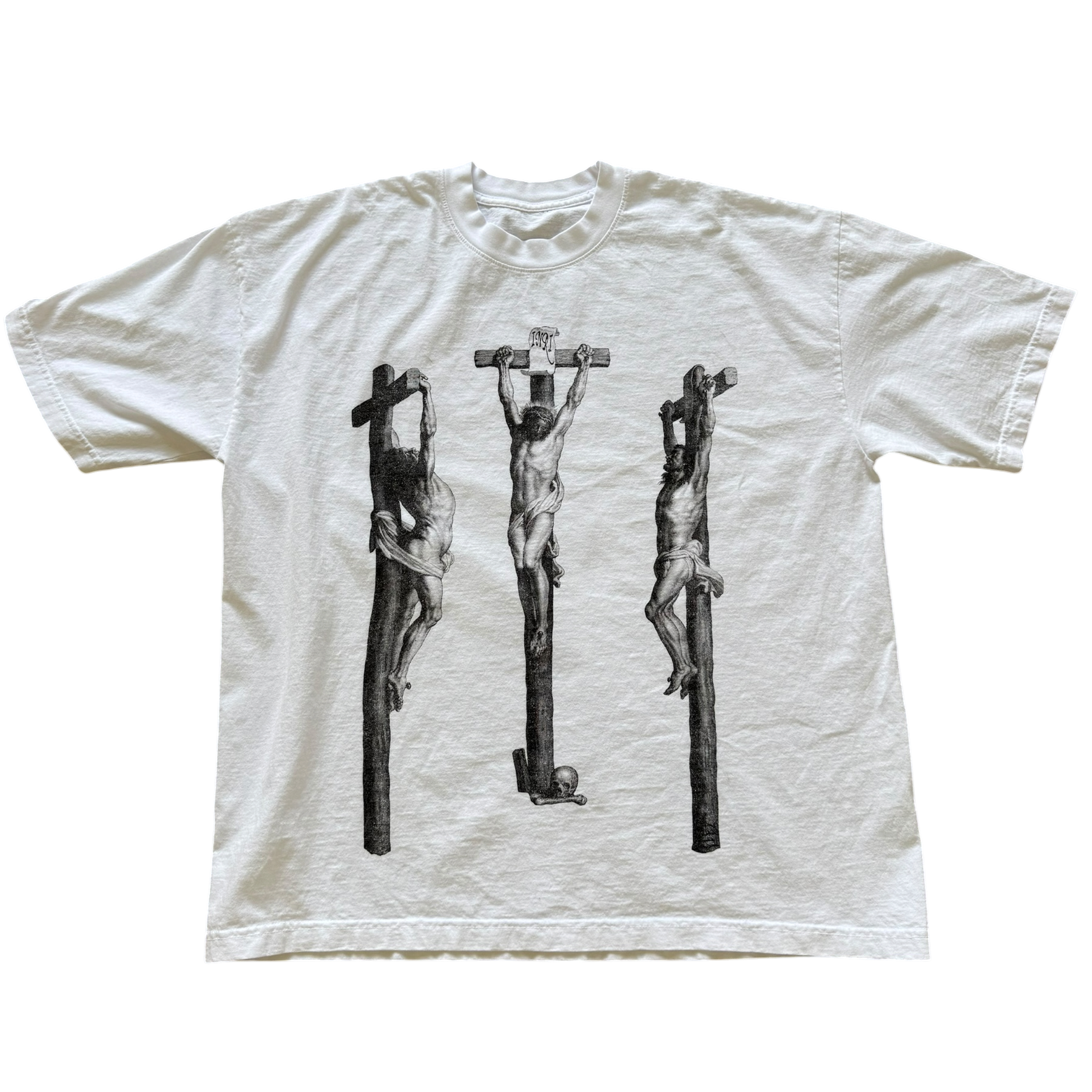 Hallowed Heart Fear God Tee, Calvary three crosses Christian streetwear