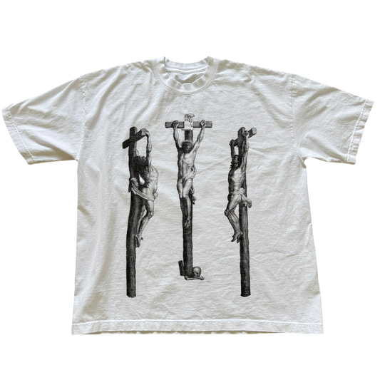 Hallowed Heart Fear God Tee, Calvary three crosses Christian streetwear