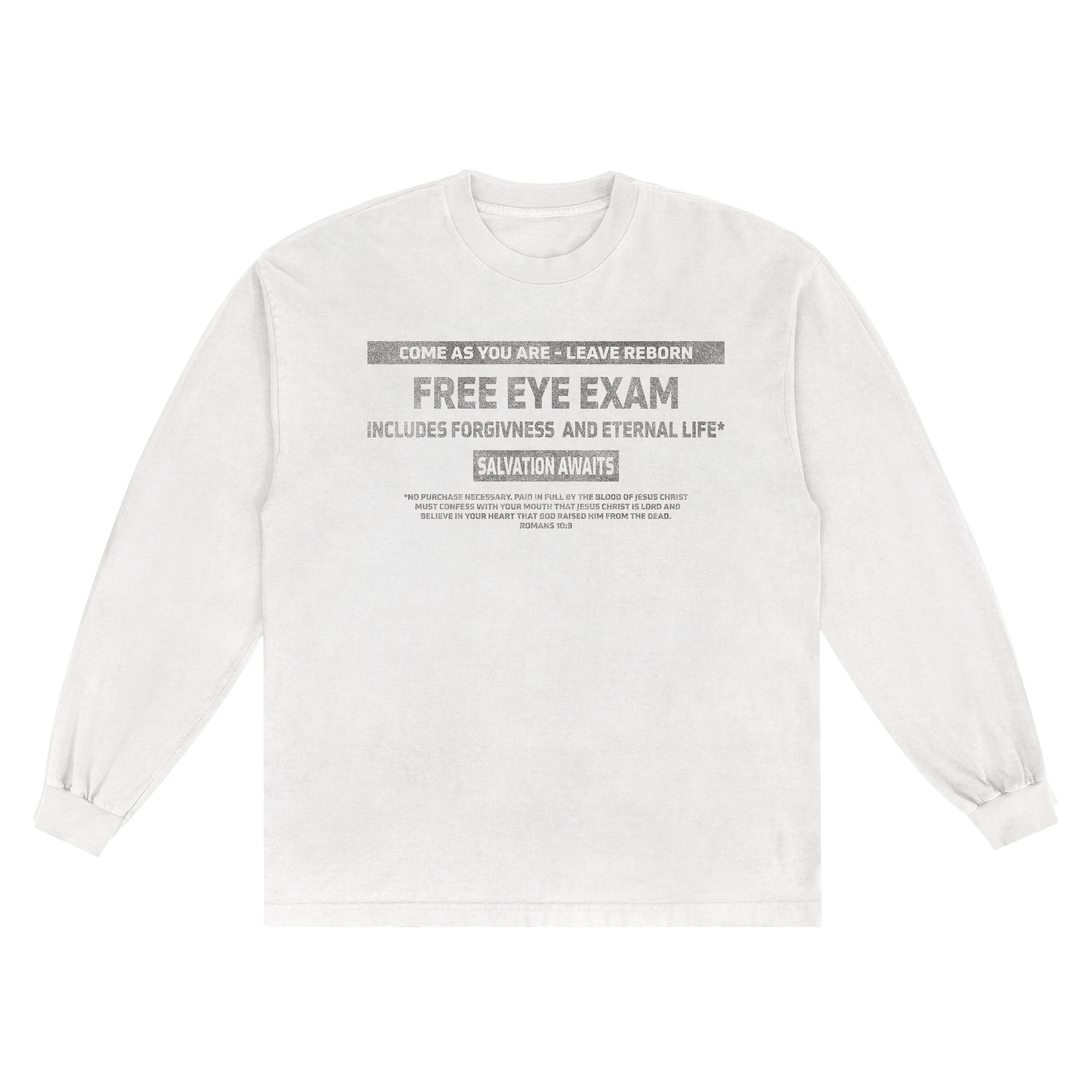 Hallowed Heart 20/20 Long Sleeve, Romans 10:9 Christian streetwear