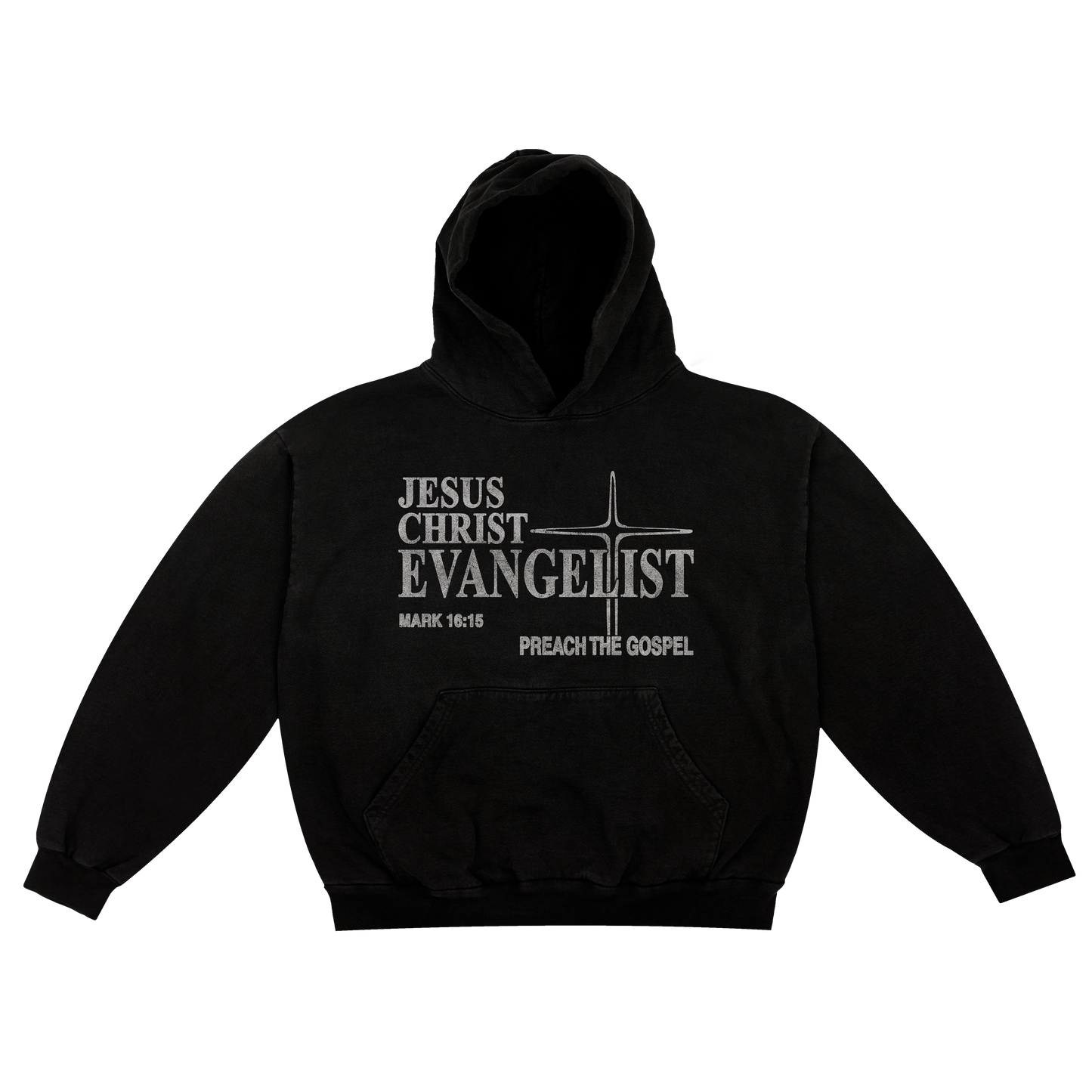 Hallowed Heart Evangelist Hoodie, Mark 16:15 Christian streetwear