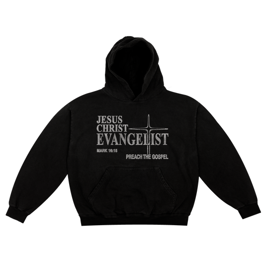 Hallowed Heart Evangelist Hoodie, Mark 16:15 Christian streetwear